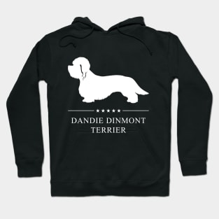 Dandie Dinmont Terrier Dog White Silhouette Hoodie